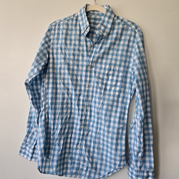 J. Crew Other - J. Crew Cotton Button down Shirt Checkered aqua